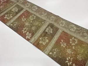 本場筑前博多変わり横段に花唐草模様織出し名古屋帯